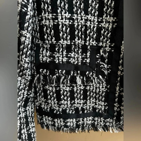 Black and White Tweed Jacket - Women's Size 12 - Picture 4 of 5